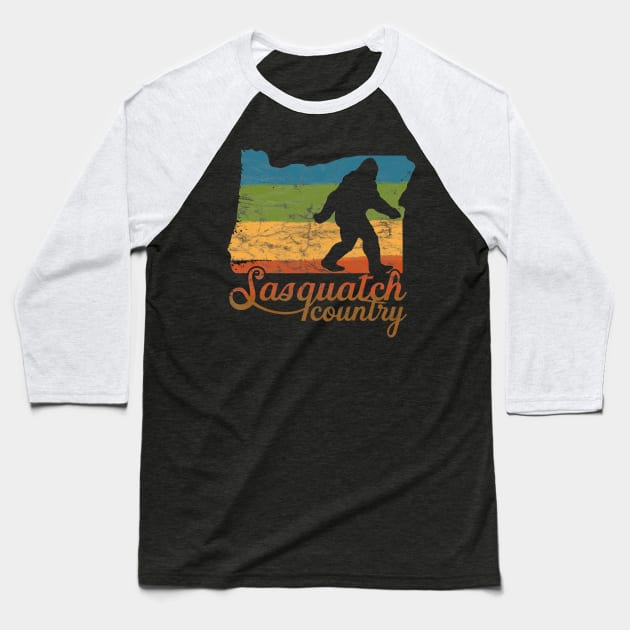 Sasquatch Country (colorful) Baseball T-Shirt by Doc Multiverse Designs